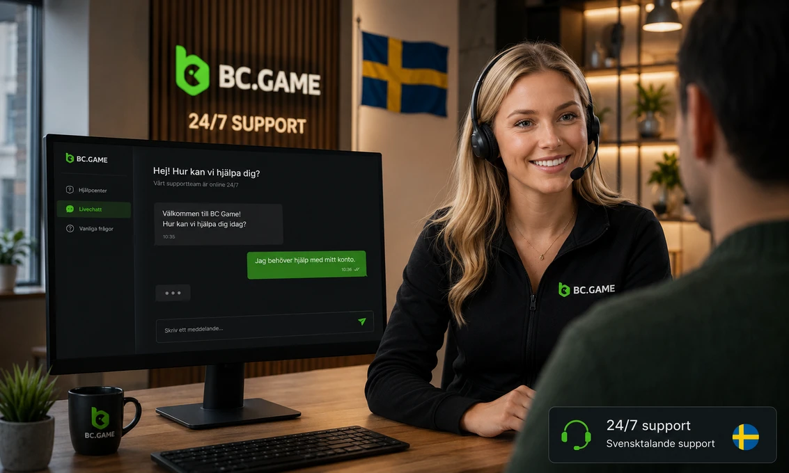 دعم عملاء BC Game Sweden للاعبين في السويد